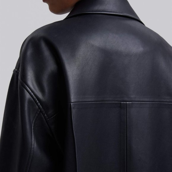 NWT | Dept. Anonym Faux Leather Coat with Pinched Pleats - Picture 7 of 9